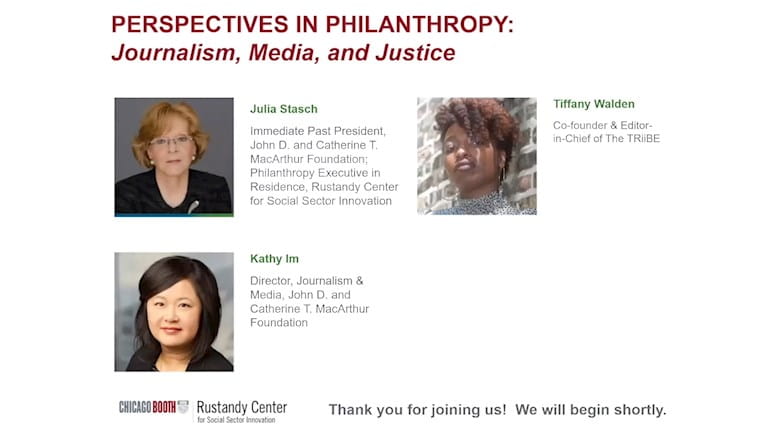 Video Thumbnail | Perspectives in Philanthropy - Journalism, Media and Justice