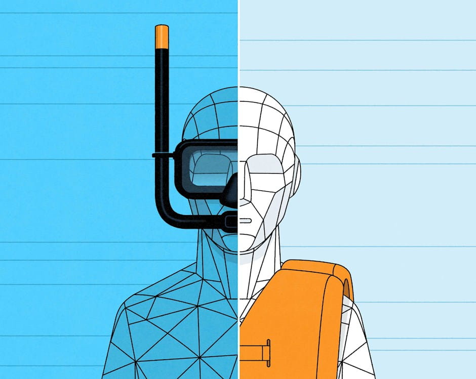 AI diver with two types of protection