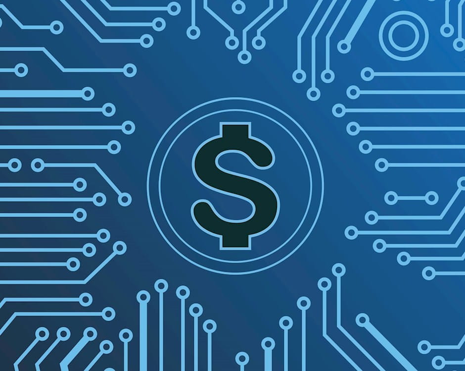 Circuitboard with dollar sign