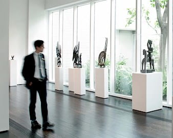 A sculpture gallery in the Menil Collection, a private collection in Houston.