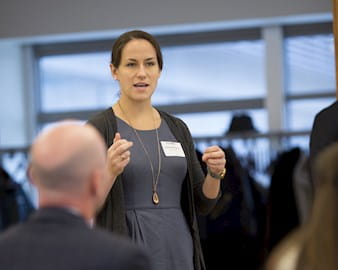 Photo of Samantha Hess at the Kilts Center Marketing Analytics Case Competition