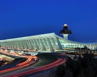 Photo of an airport at night