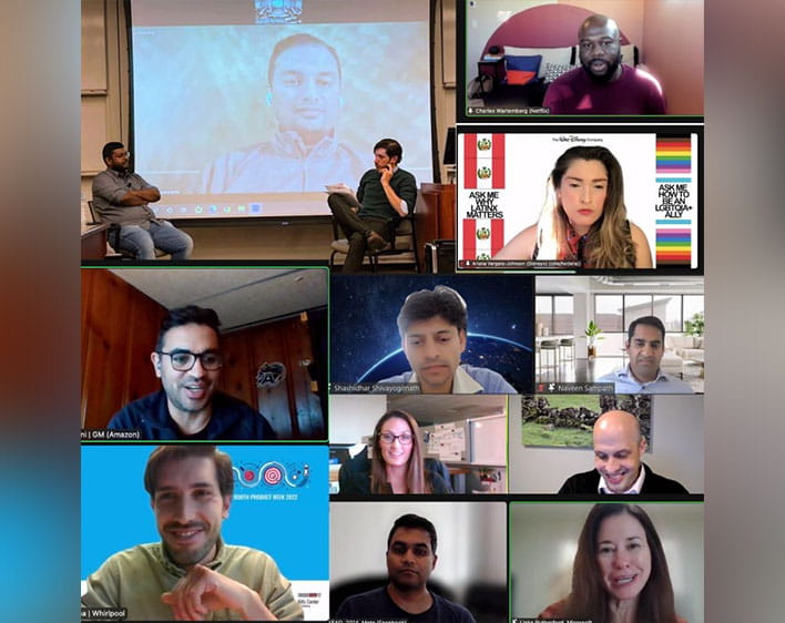 snapshot of zoom call from Product Management Club event 