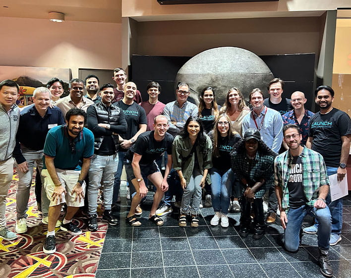 Group of Boothies photographed together, including Enrique Palomo