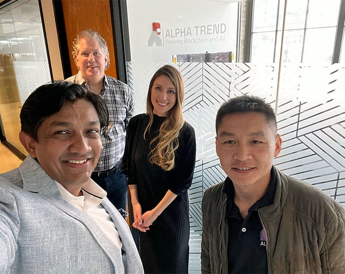 Group shot of Tina and colleagues at Alpha Trend