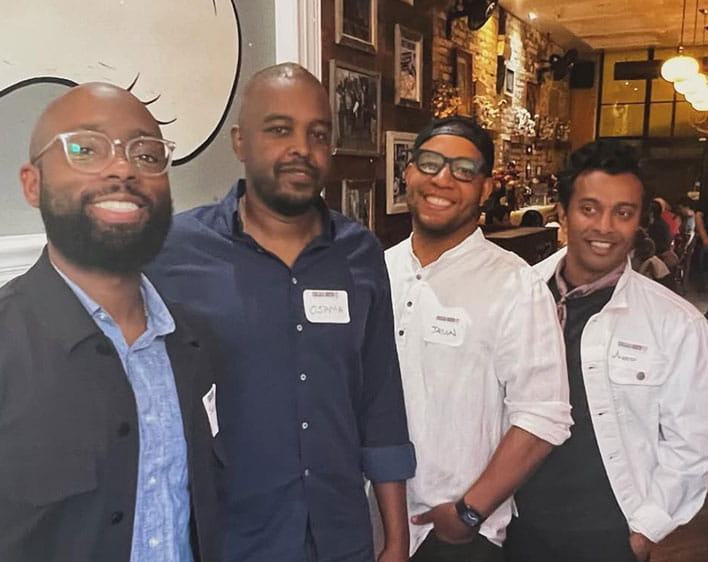 Group photo at BCB social including Jay Gipson and Jason Coleman