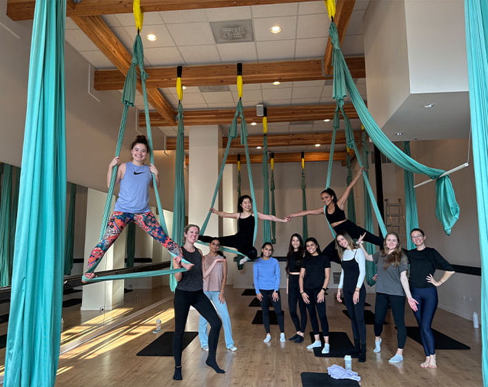 Sarah and Boothies at gym class together