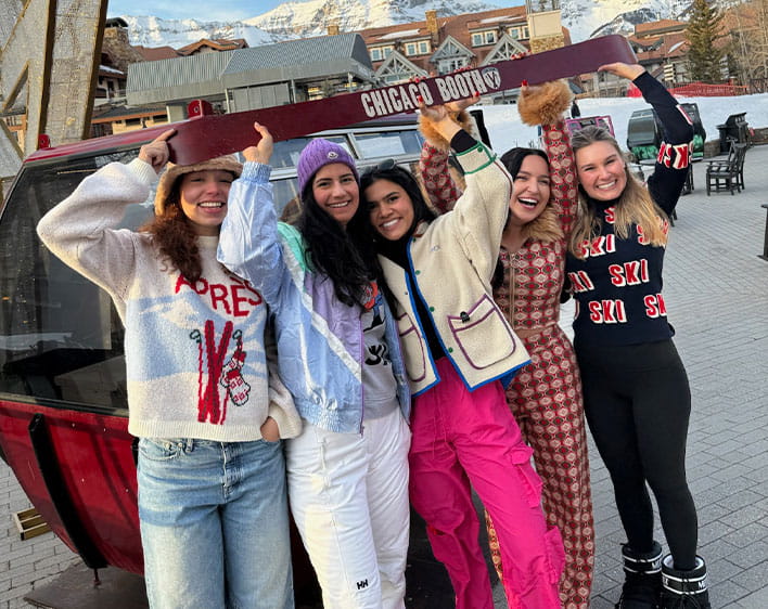 Richa Patwa and three other Boothies at Aspen trip 