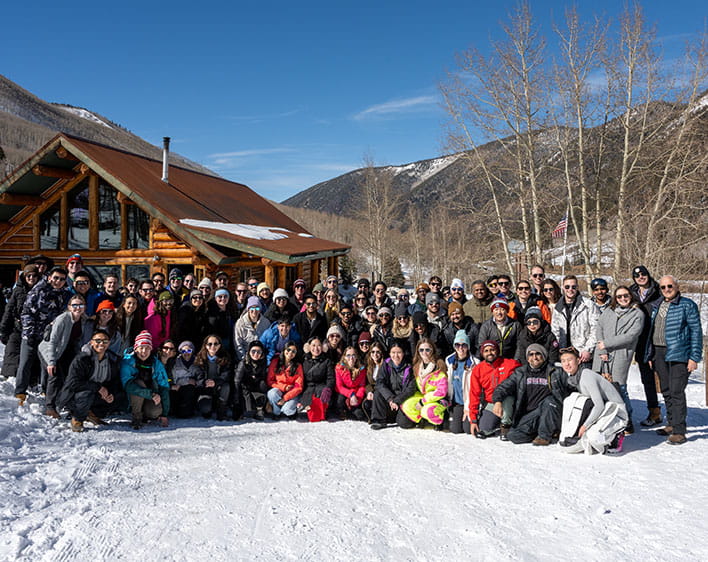 group photo of Boothies at Aspen trip