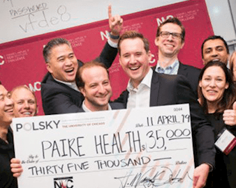 Global New Venture Challege winners Paire Health celebrate with prize check