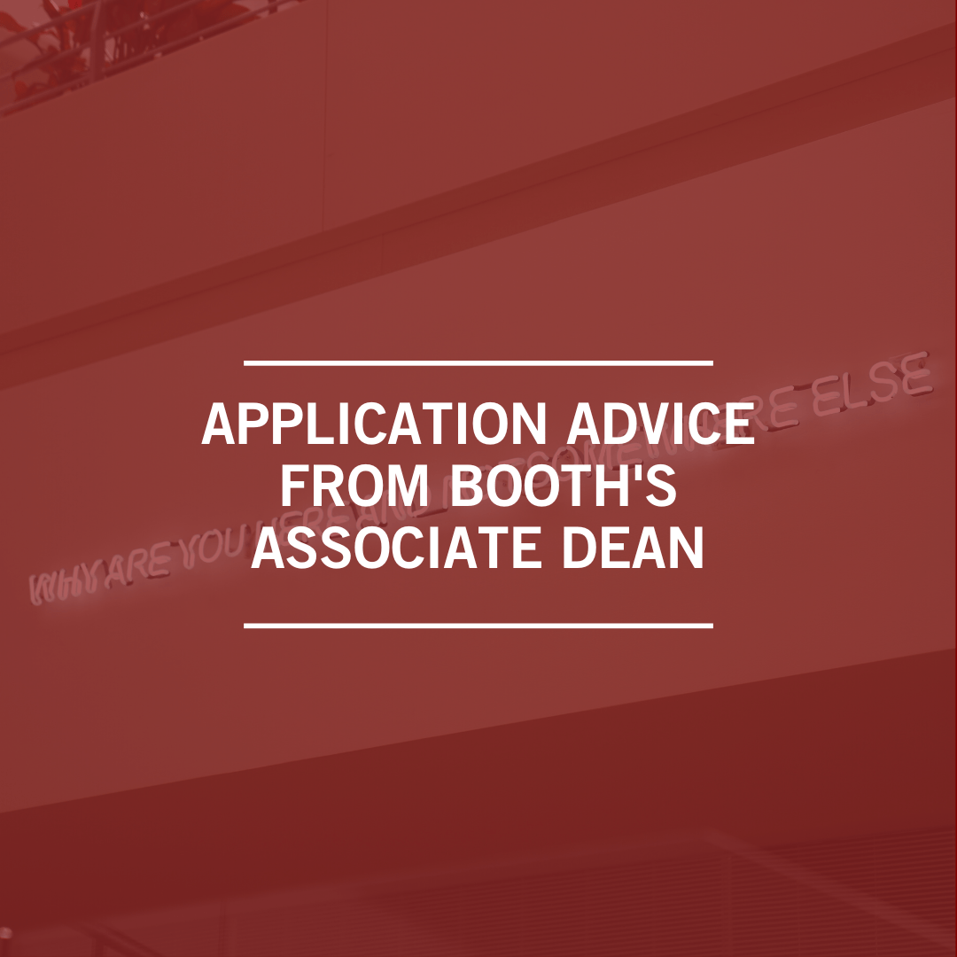 Neon Sign with text Application Advice for Booth's Associate Dean displayed on top 