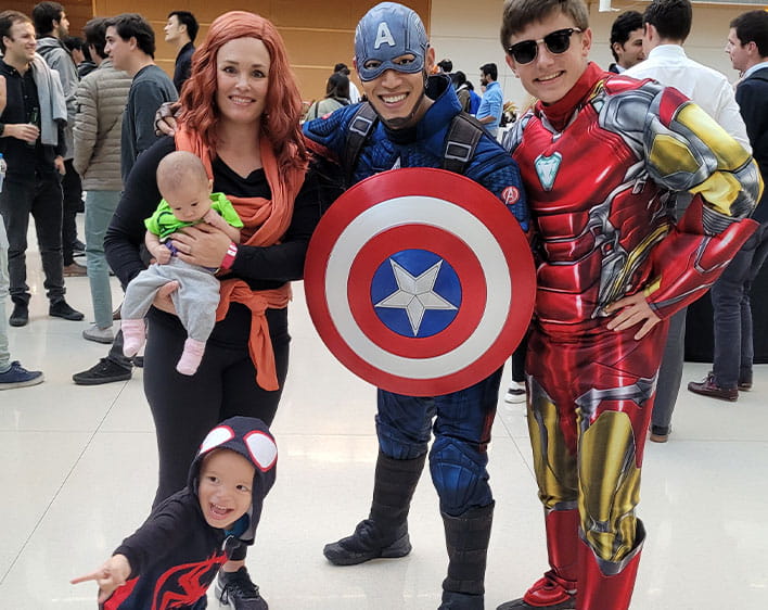 Jeff and his family at Halloween event at Harper Center