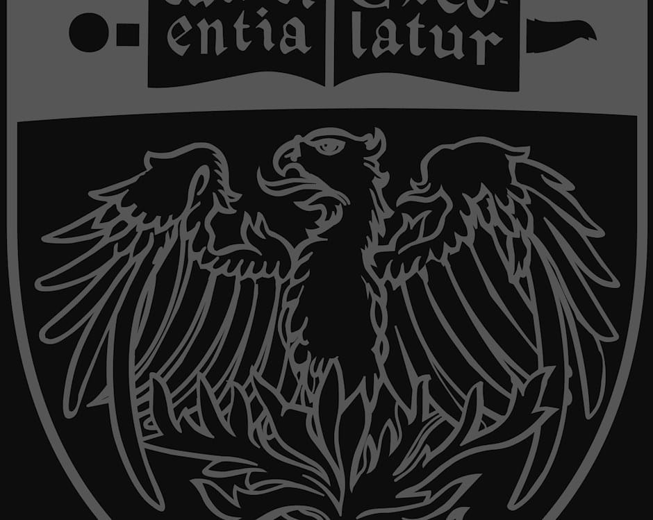 UChicago Crest in black and grey