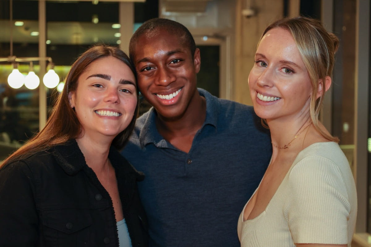 Deasee with two Boothies smiling 