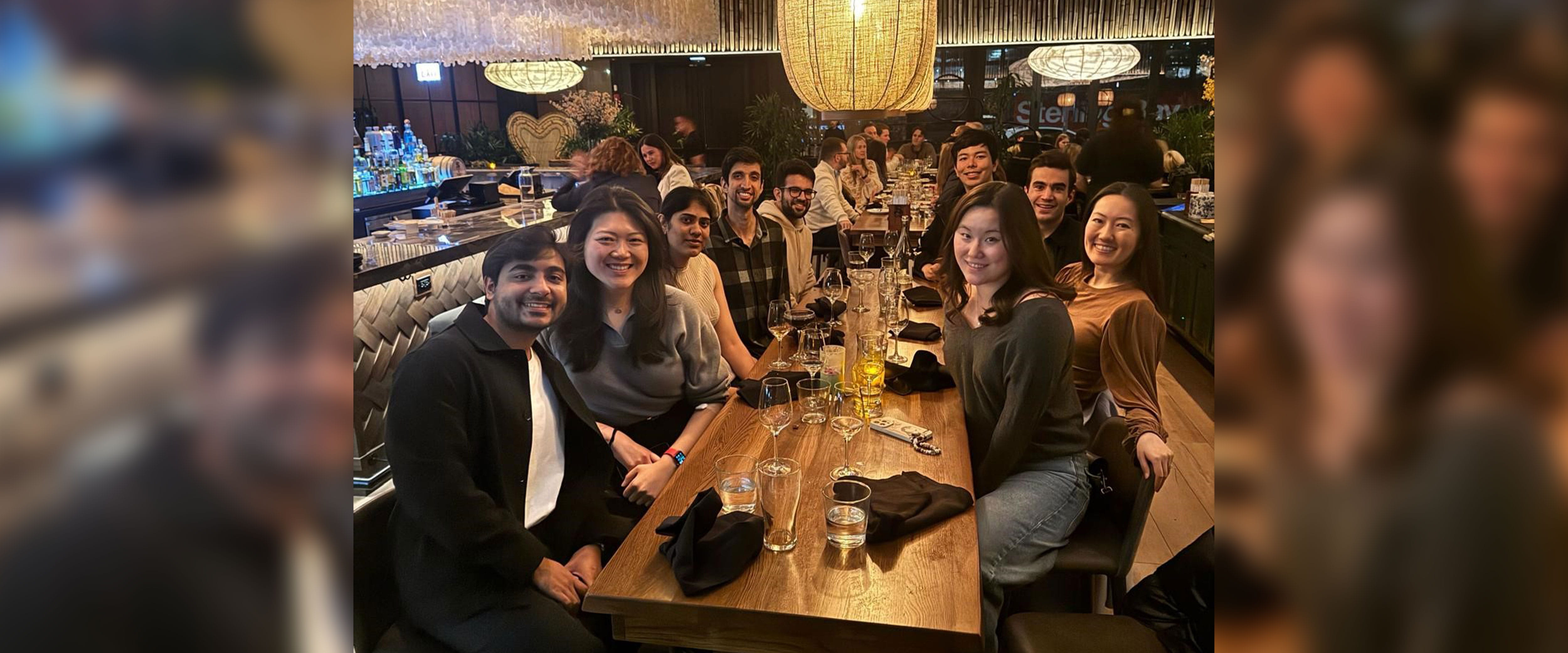 group of Boothies at BSG transition dinner