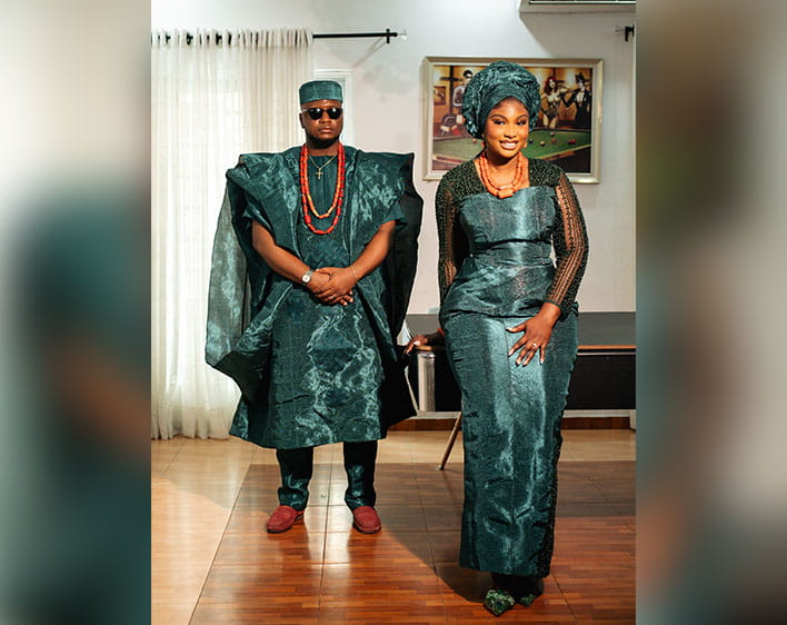 Kofo and Ayo in formal attire