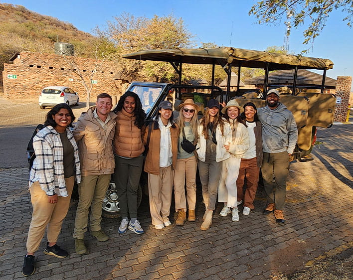 Isha out in nature with group of Boothies