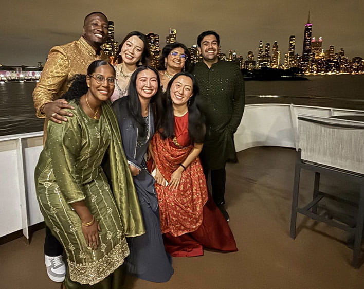 Dena and Boothies in group at Diwali Cruise
