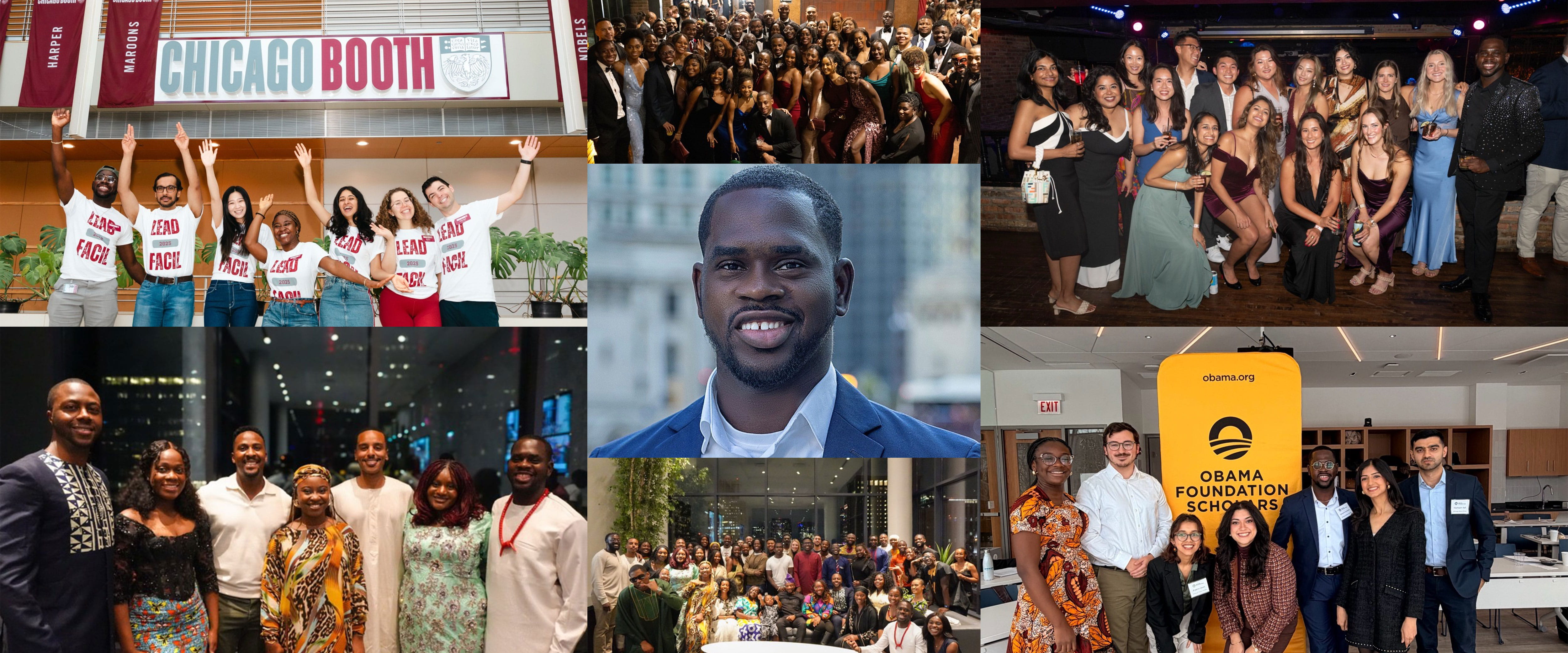 collage of Ope Sunmola and Boothies highlighting his time at Booth