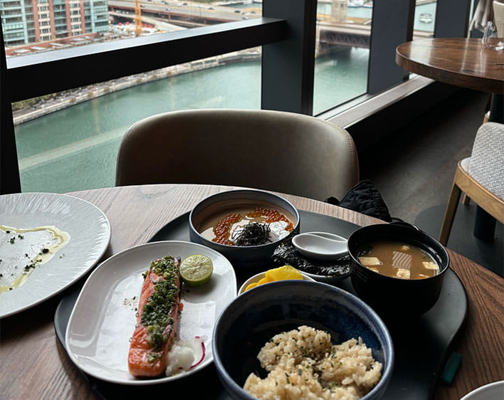 food from Miru -- Lukas and Lorena's favorite date night spot