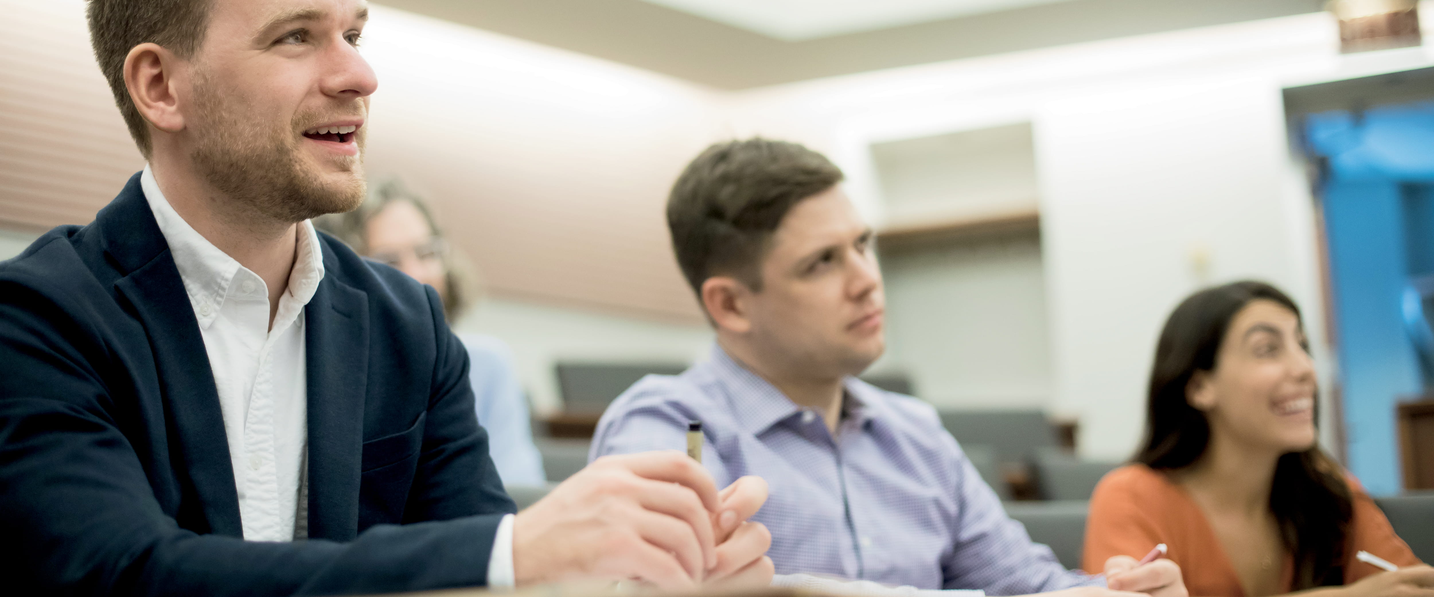 Neubauer Civic Scholars participating in a class discussion