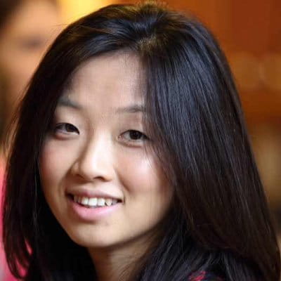 A woman looking at the camera