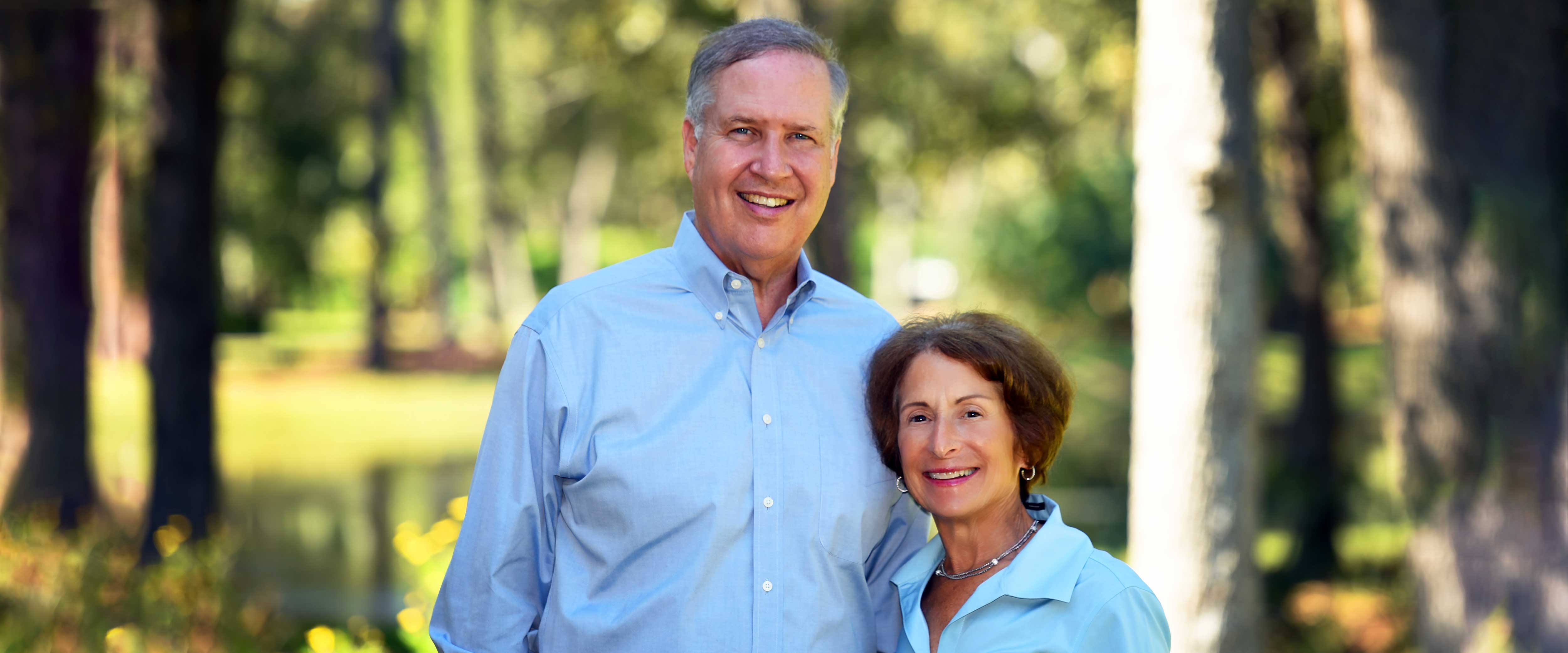 Richard and Amy Wallman standing outdoors