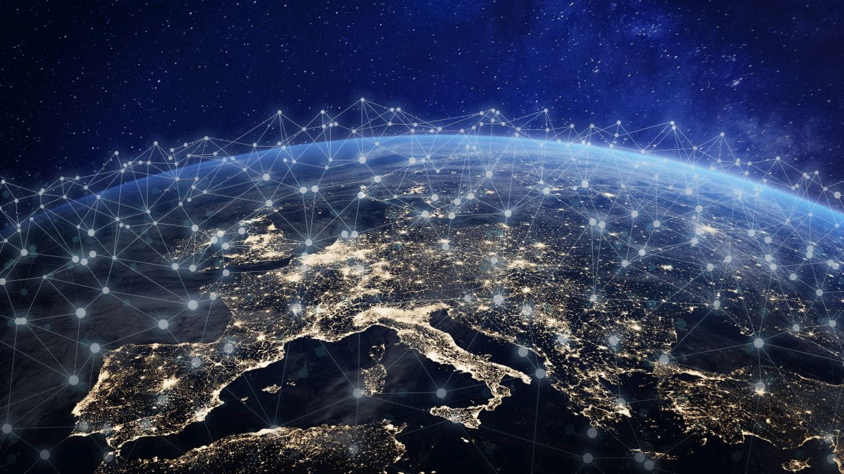 The Earth with Hundreds of Digital Connector Points.