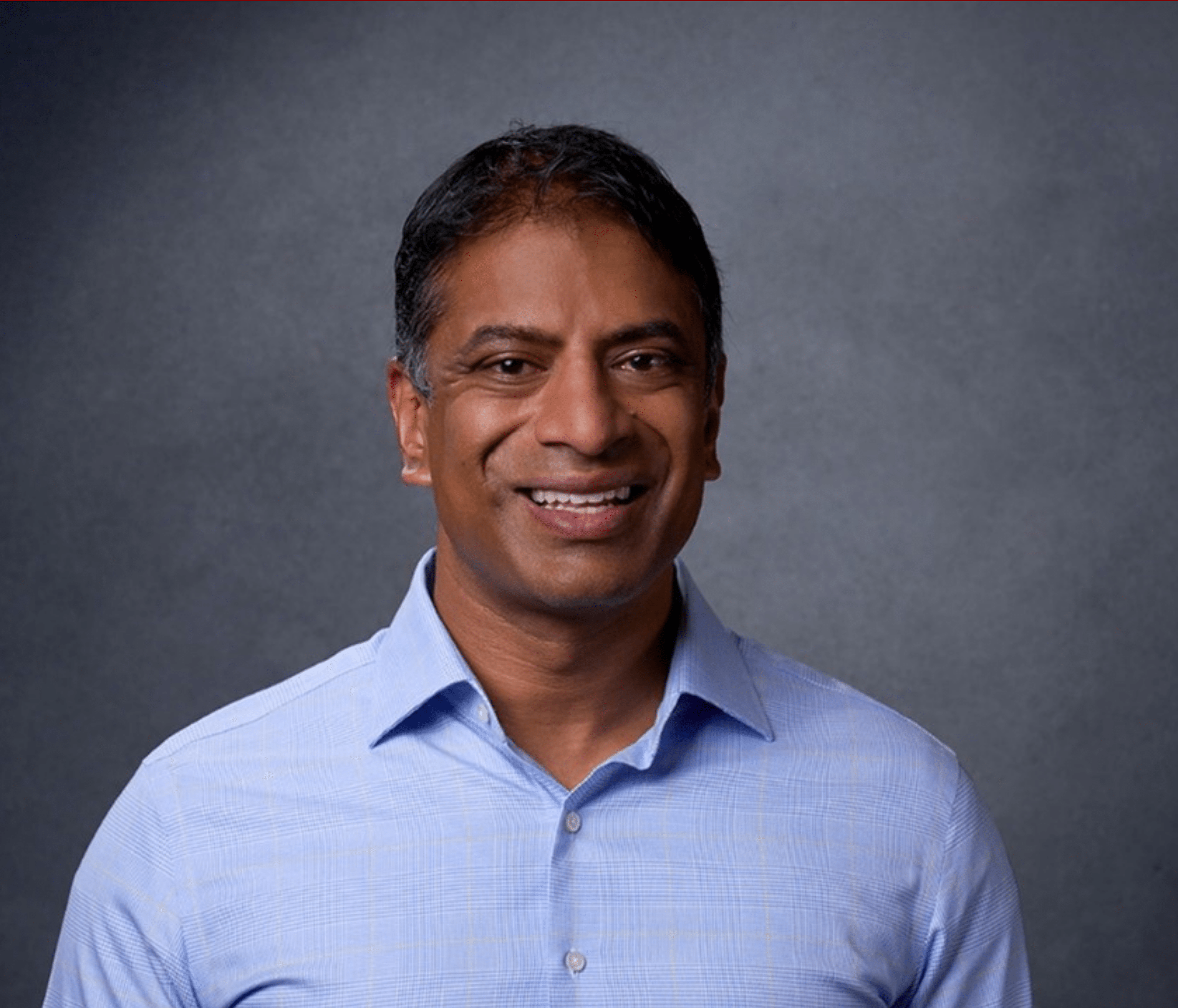 Vas Narasimhan, AB’98, CEO of Novartis smiles in headshot