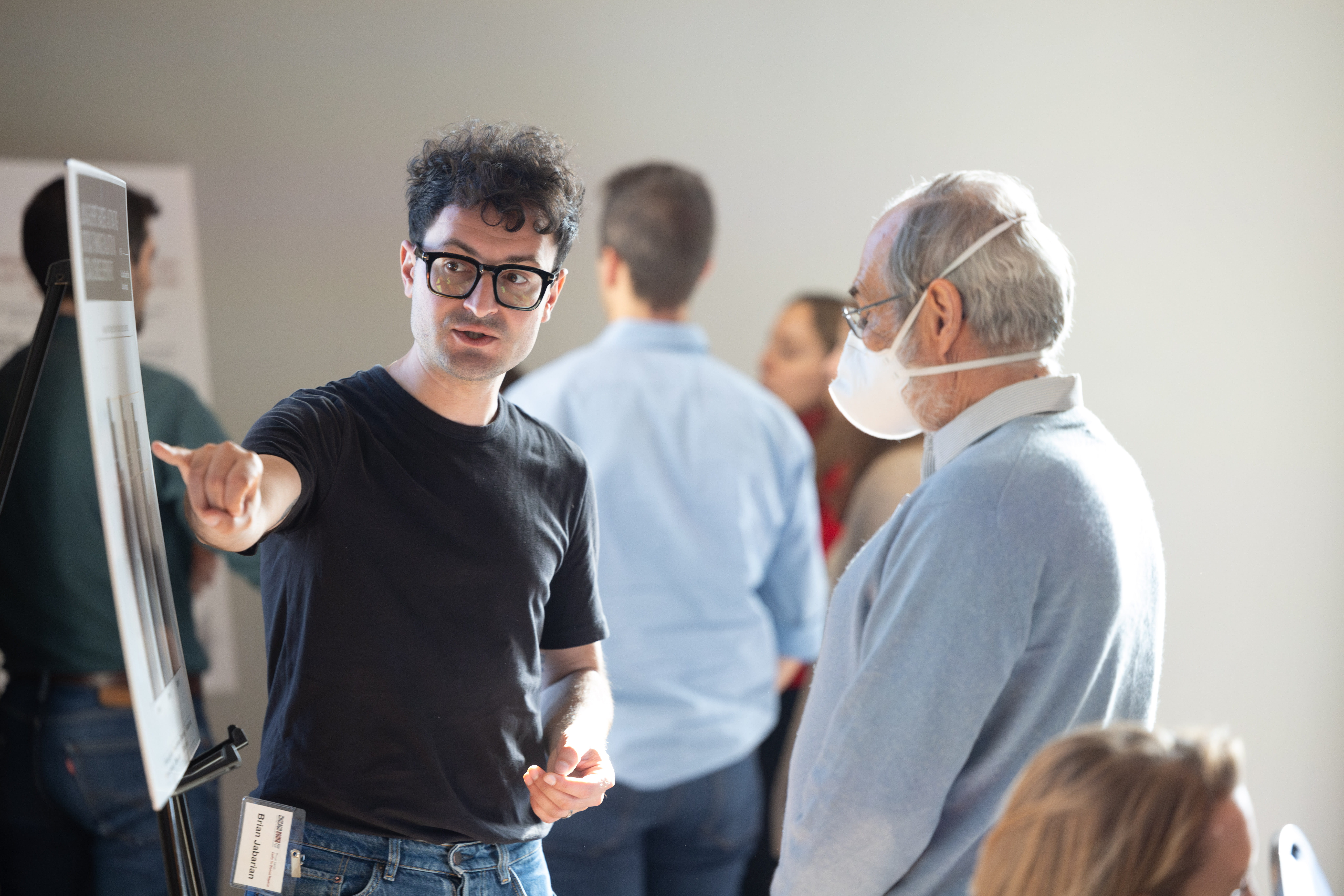 Brian Jabarian presenting  a poster