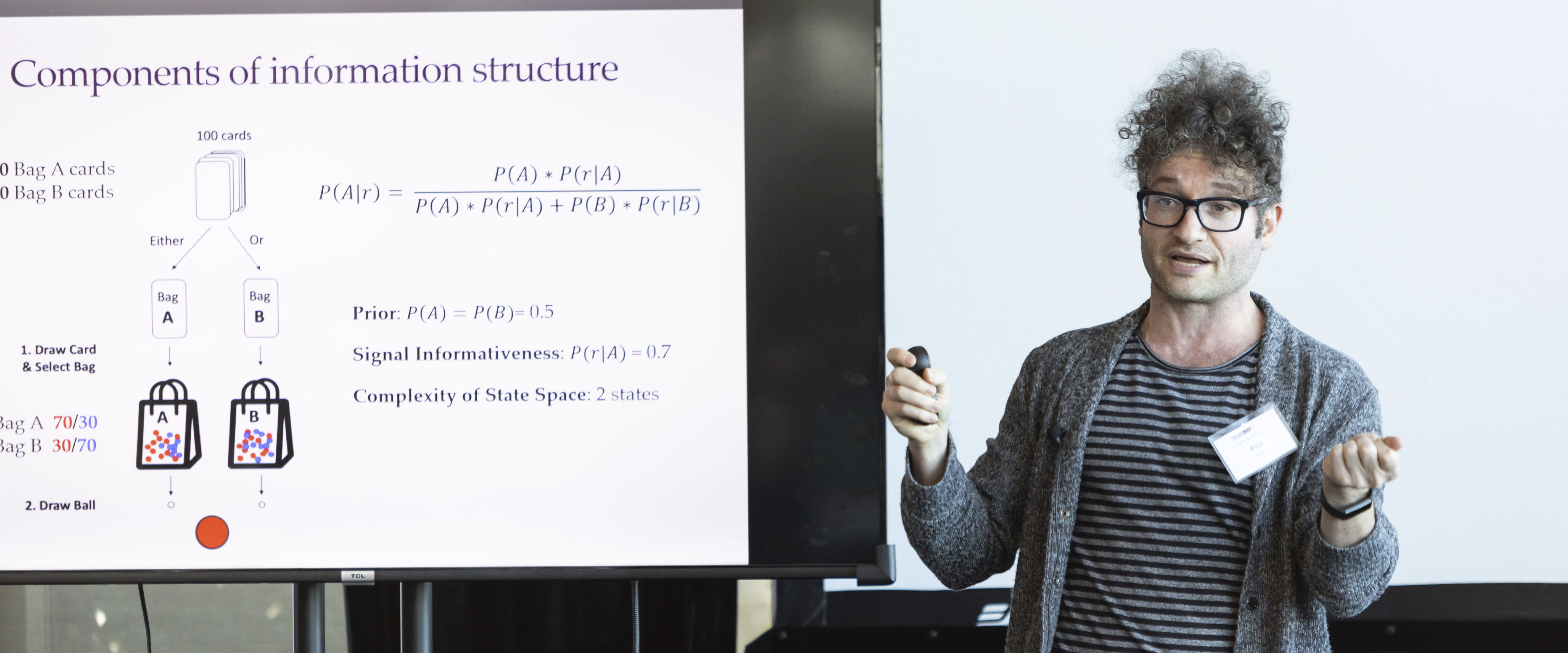 Alex Imas speaking at a lecture 