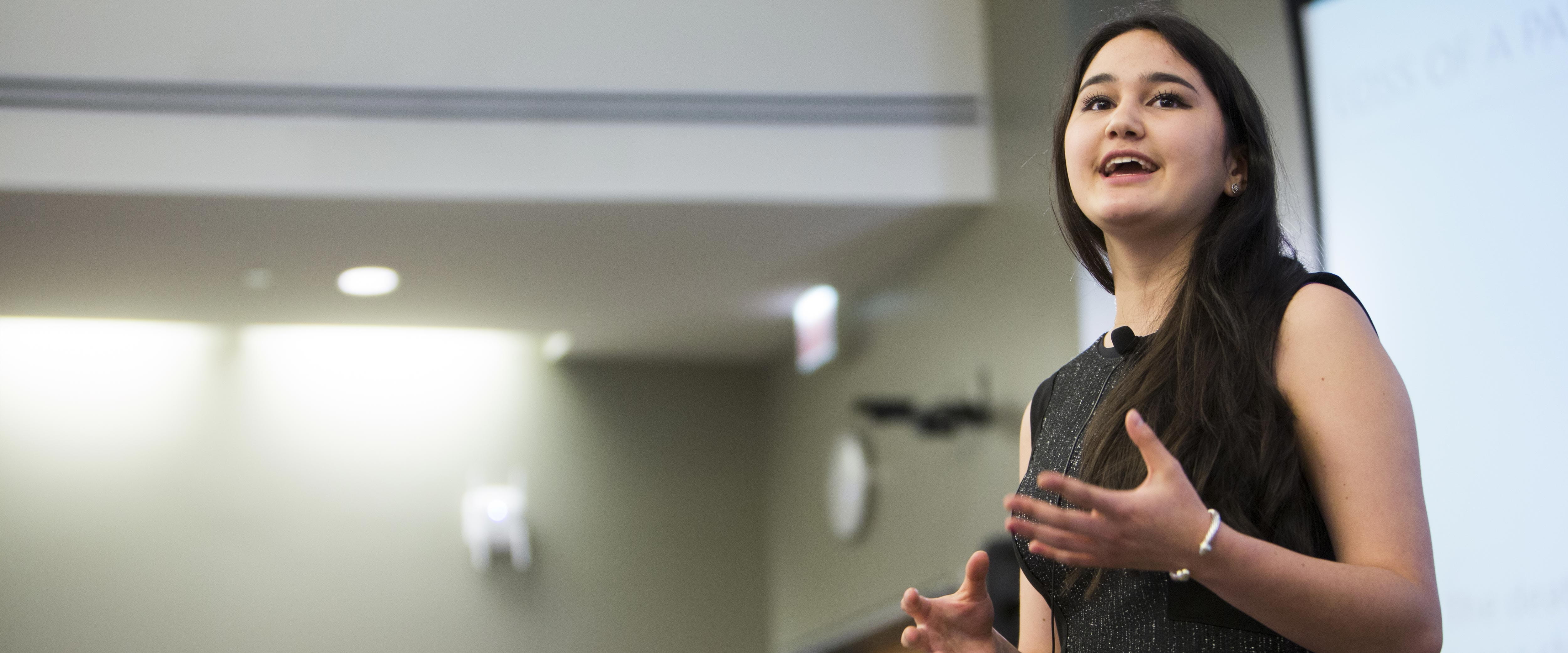 Genevieve Liu presenting