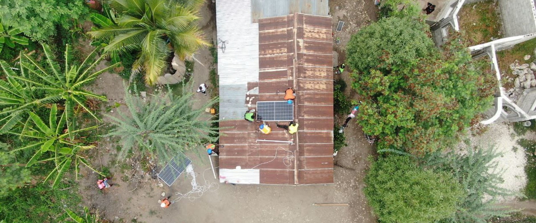 Overhead view of house in Haiti