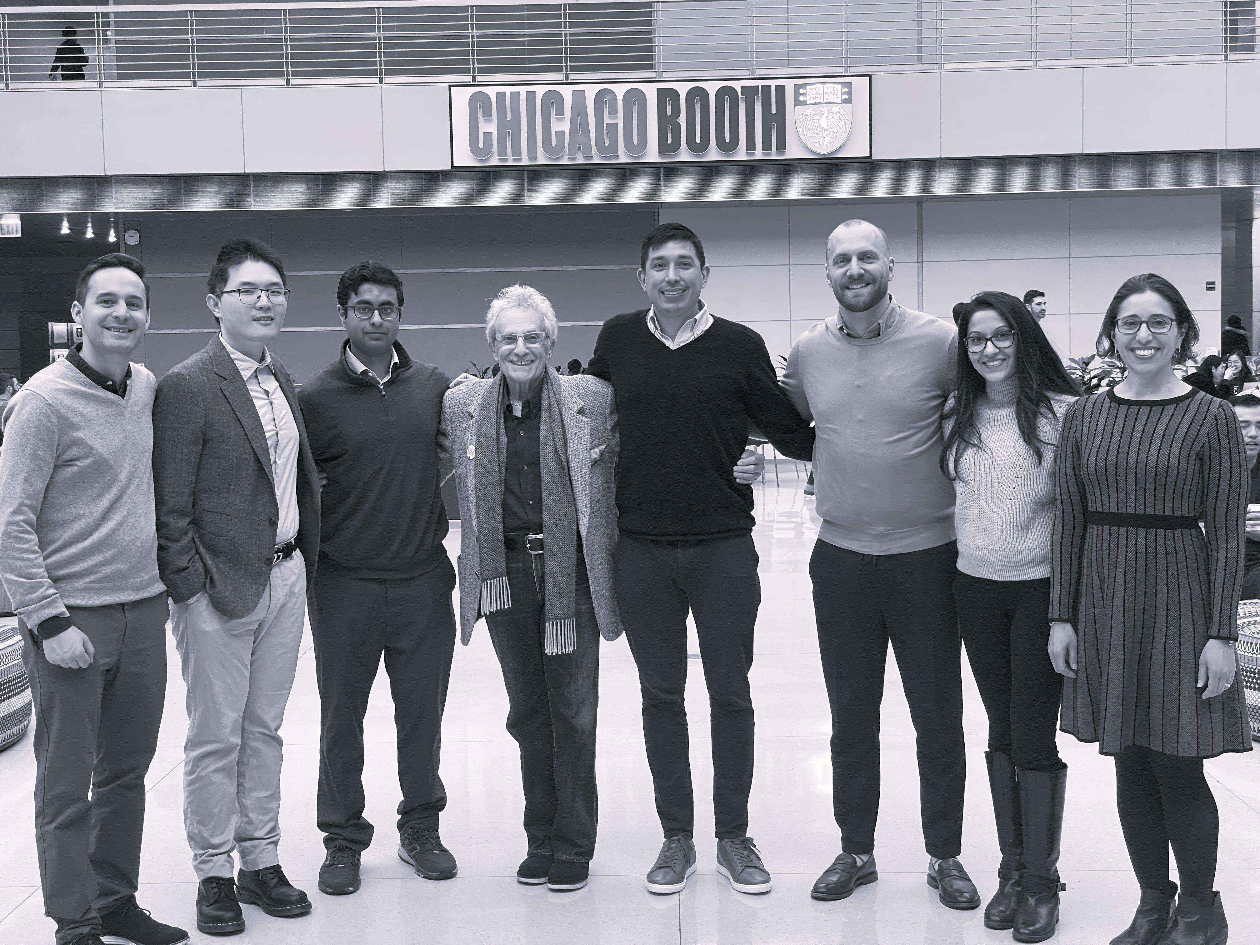 Tarrson Fund team poses with Caroline Grossman and Ron Tarrson