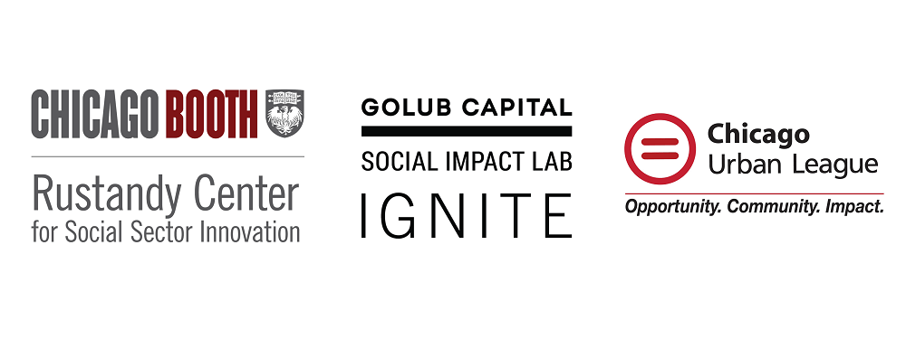 Logos of Rustandy Center, Golub Capital Social Impact Lab, and Chicago Urban League