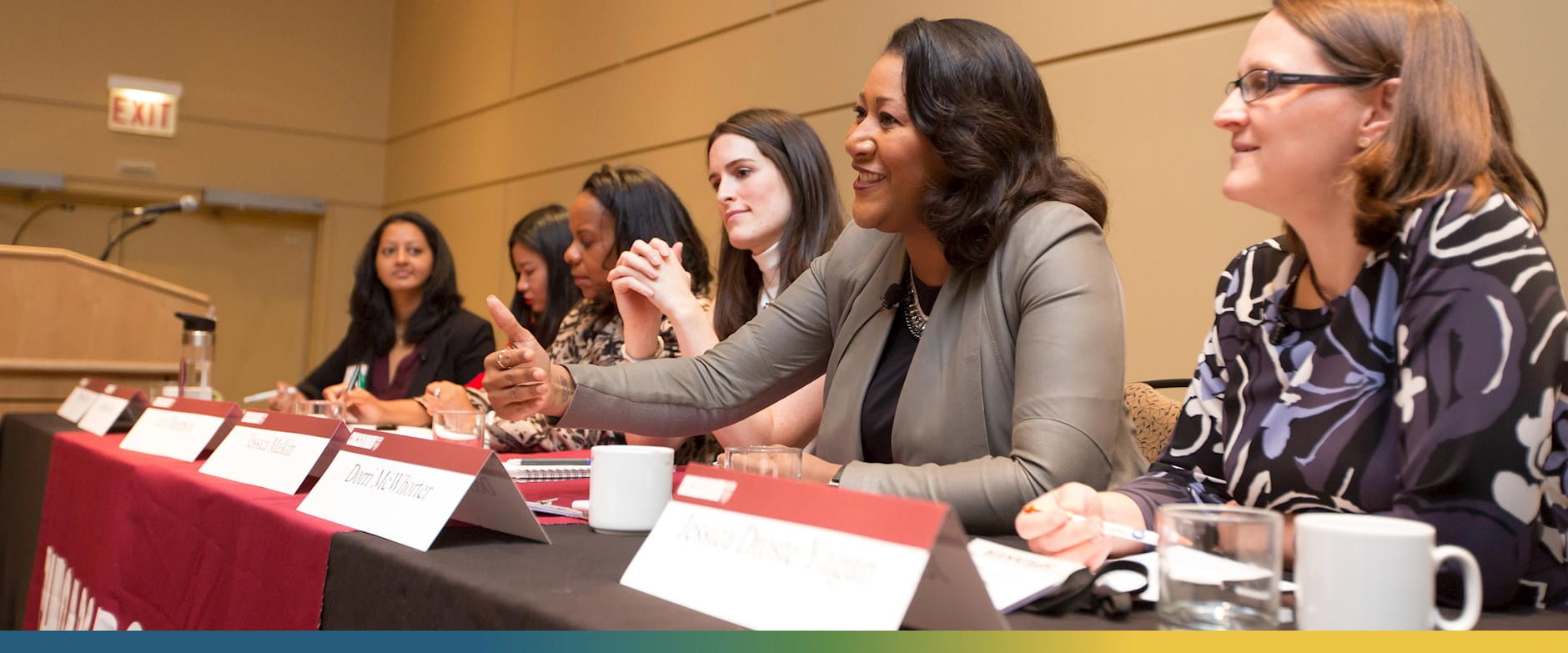 Rustandy Center Executive in Residence Dorri McWhorter sits on a panel of other Booth women during BWC