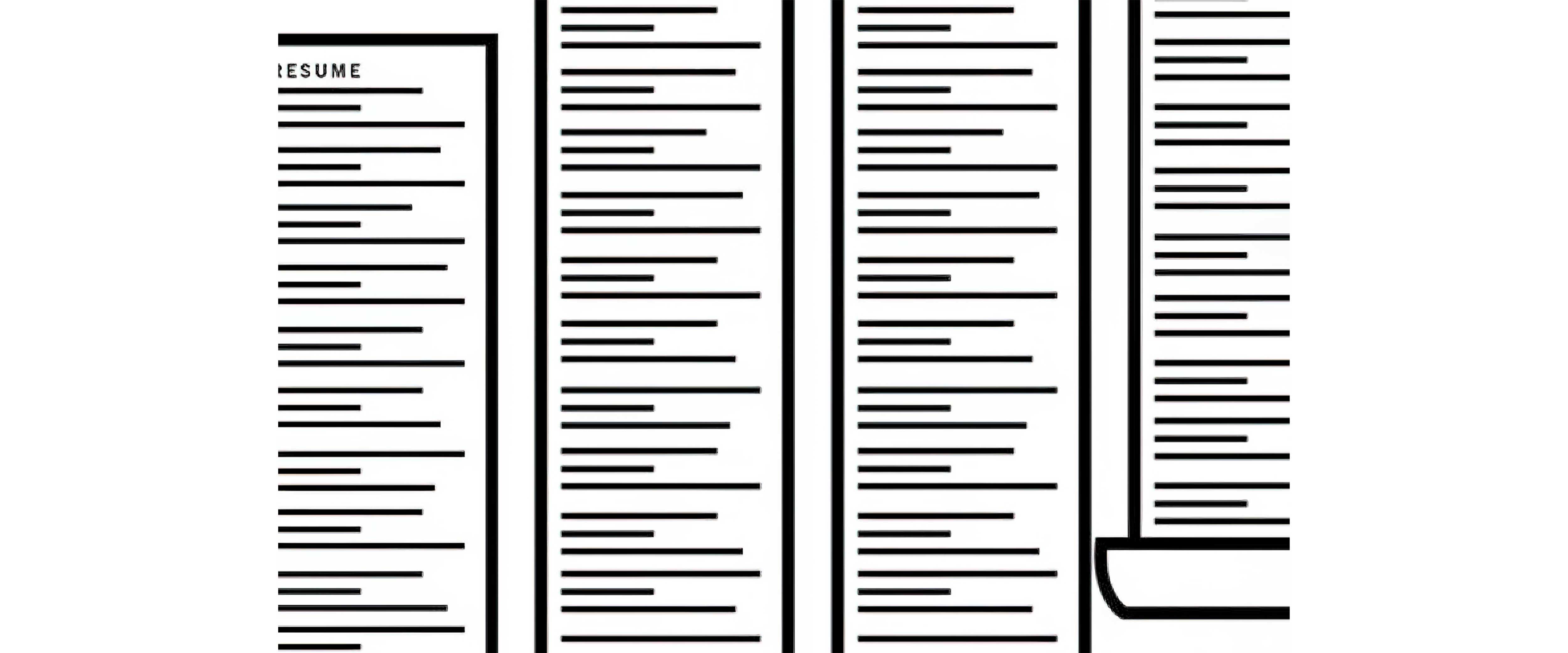 Cartoon of a very long resumé