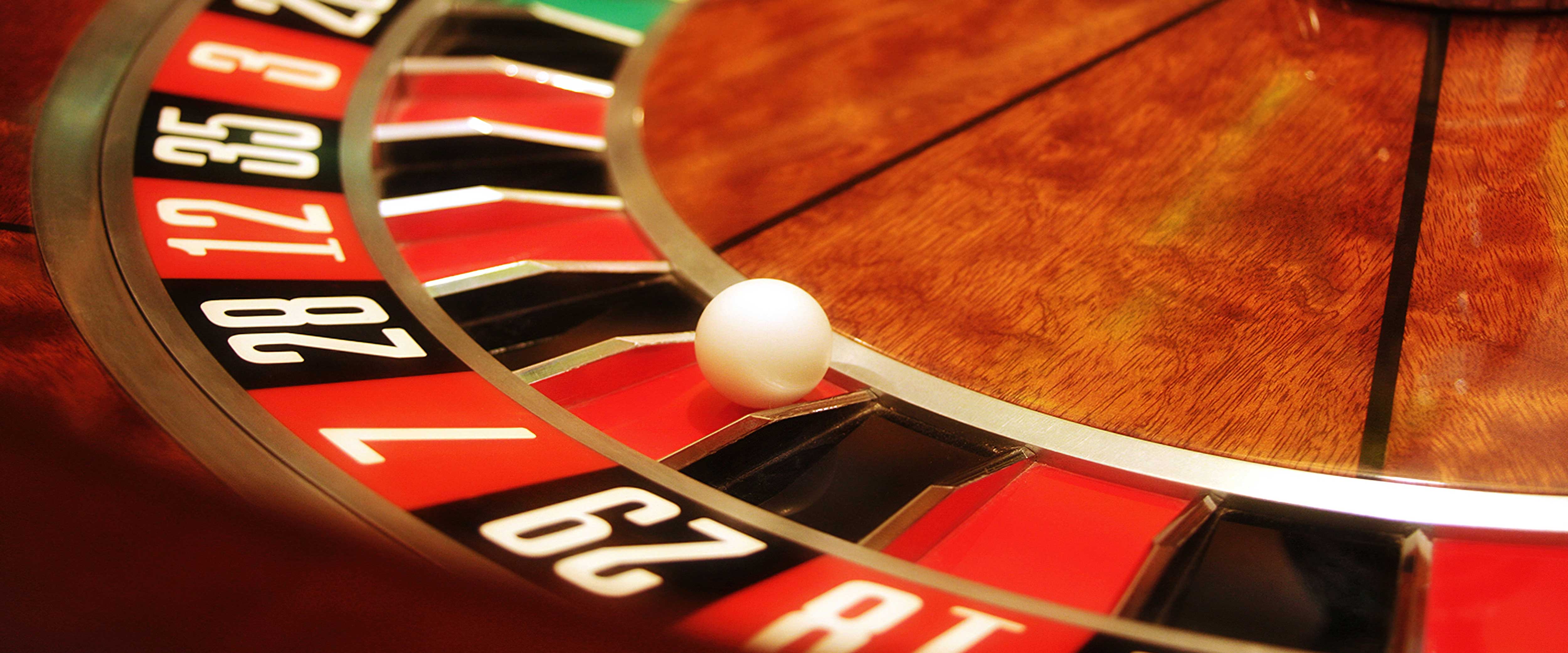 Roulette table up close