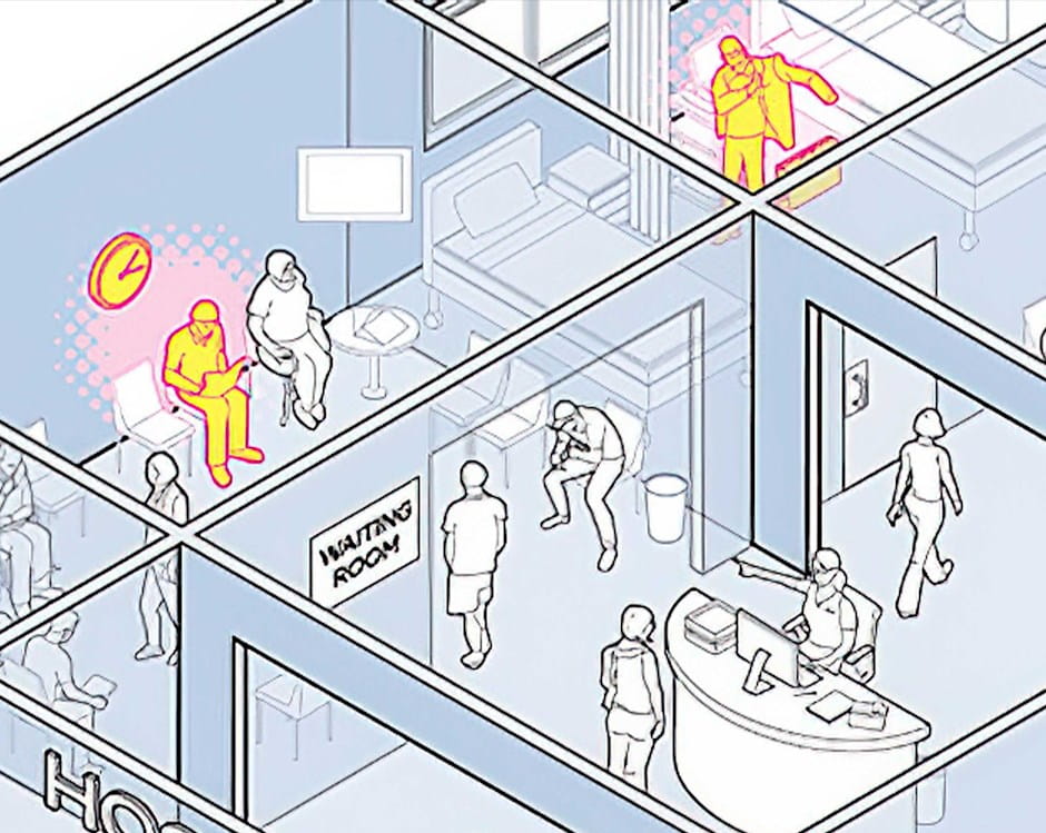 X-ray image of hospital interior