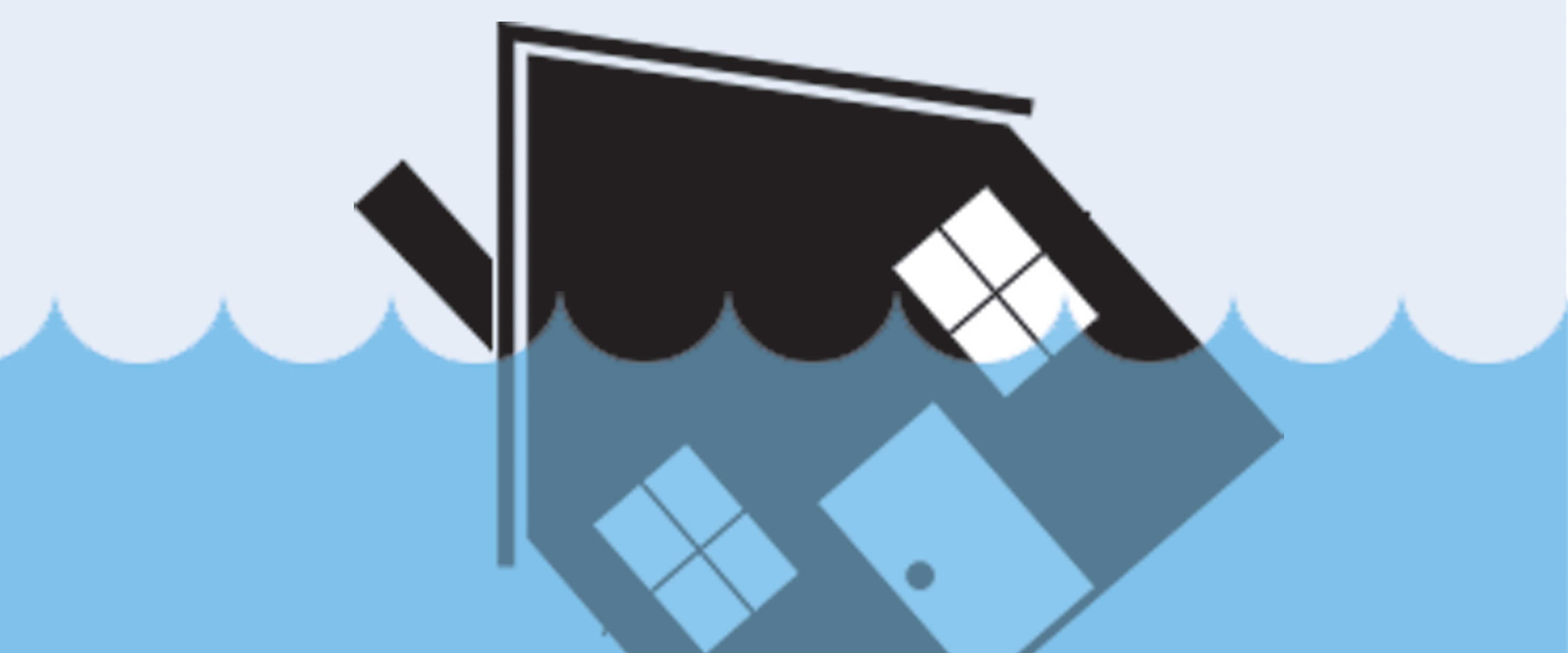 House floating in water