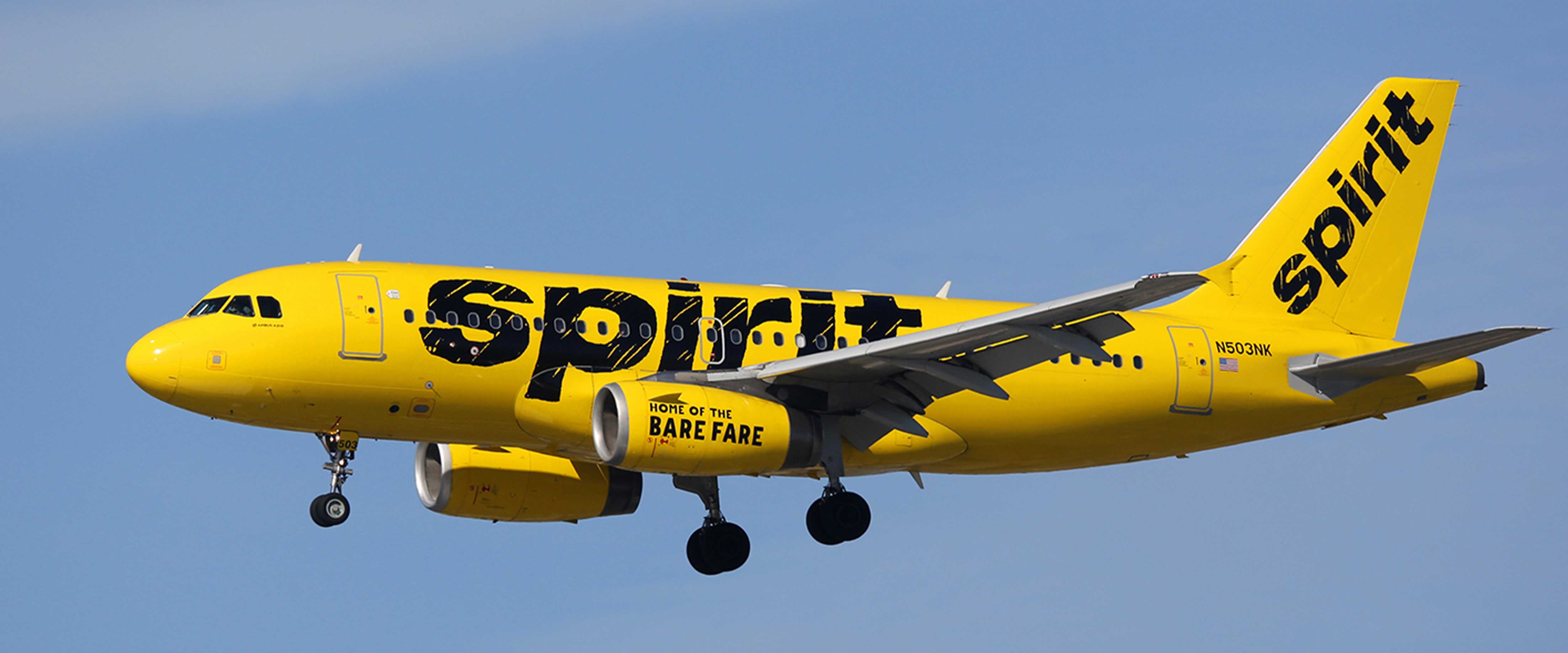 Spirit Airlines aircraft in the sky