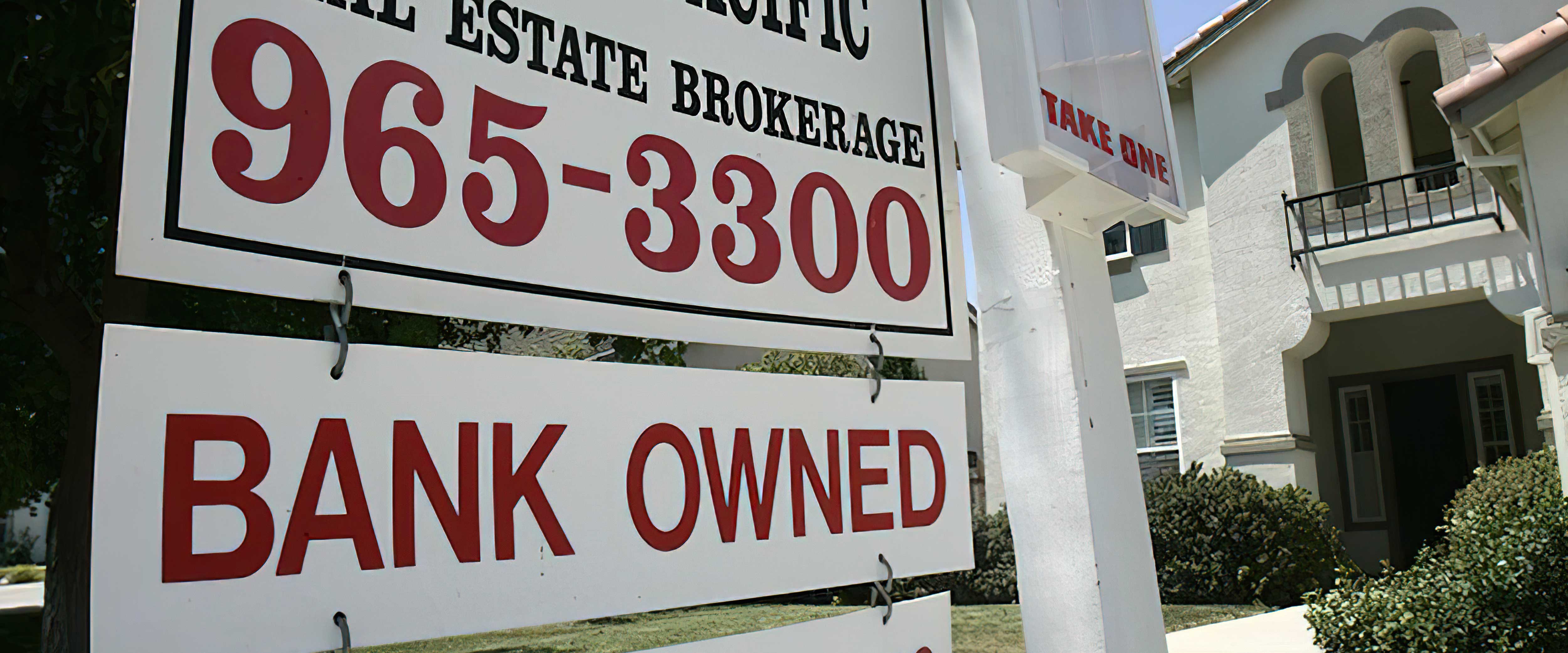 Foreclosed home sign