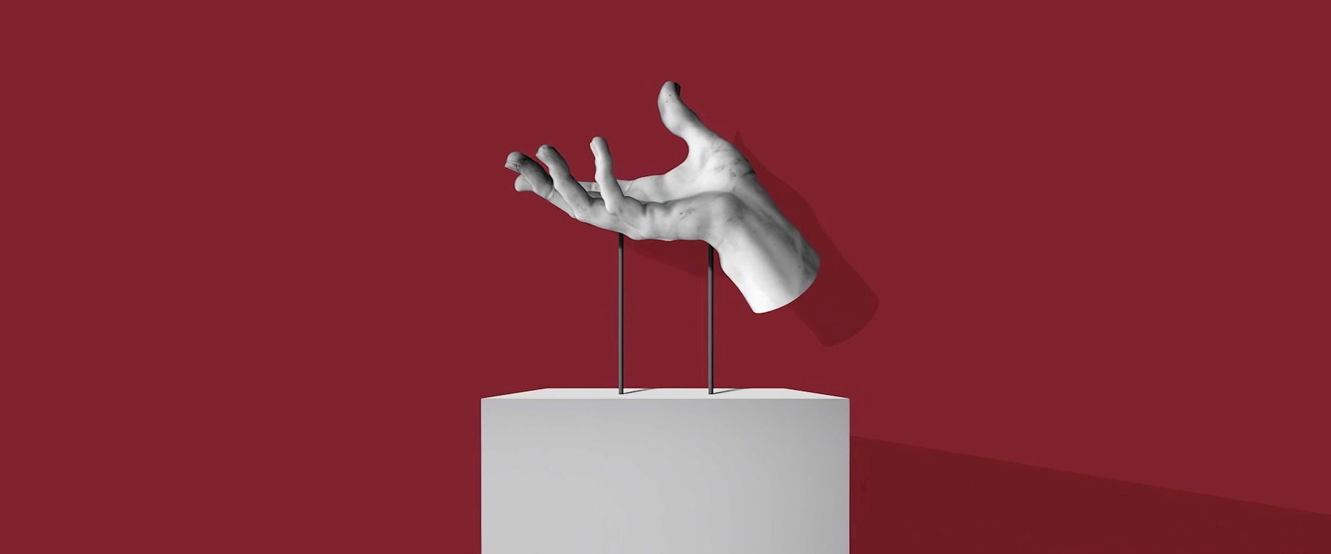 Sculpture of an open palmed hand
