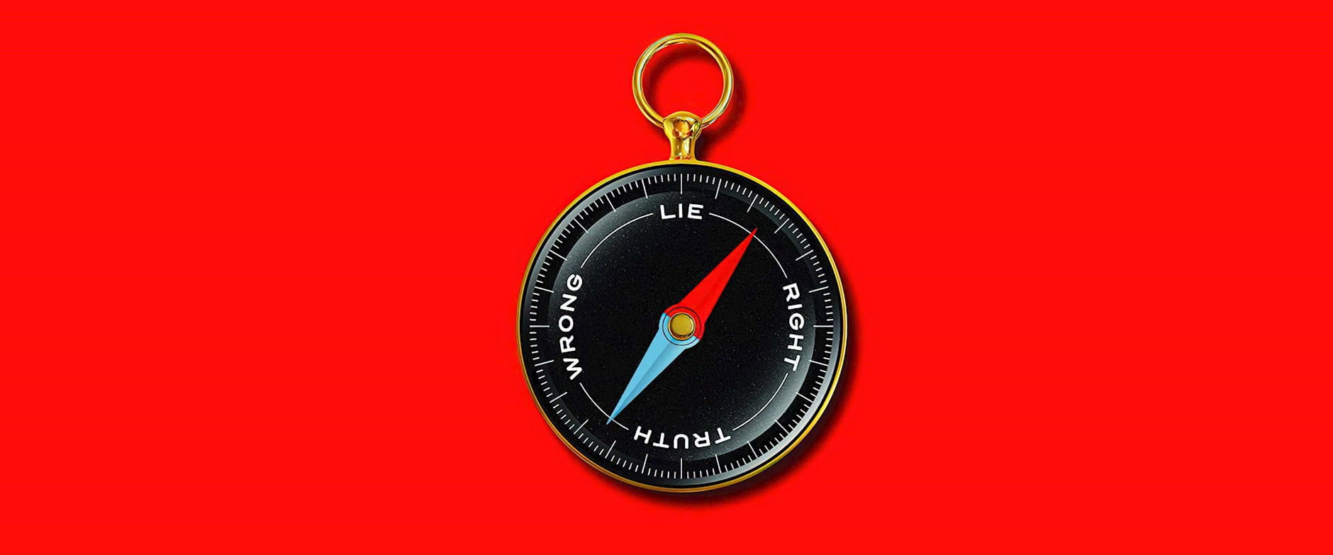 Compass with "truth," "lie," "right," and "wrong" as guiding points