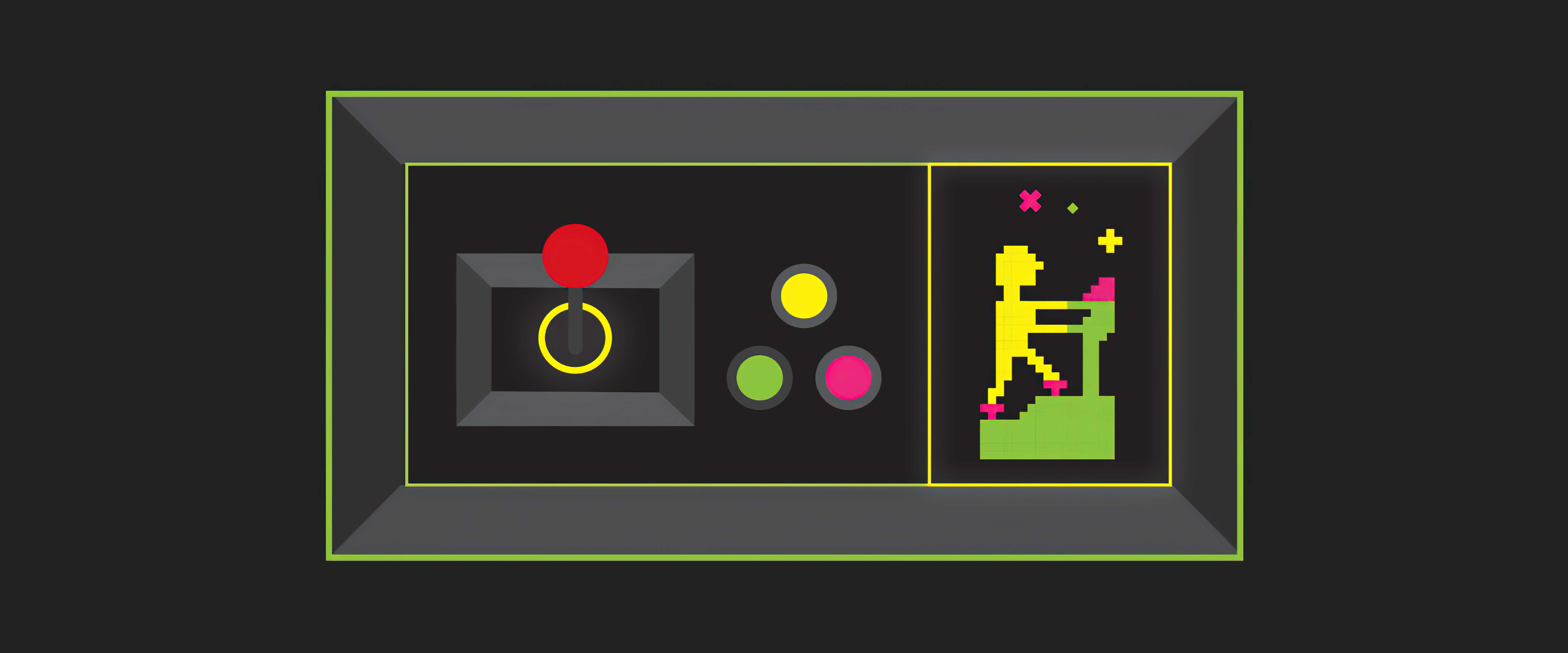 Arcade console with joystick