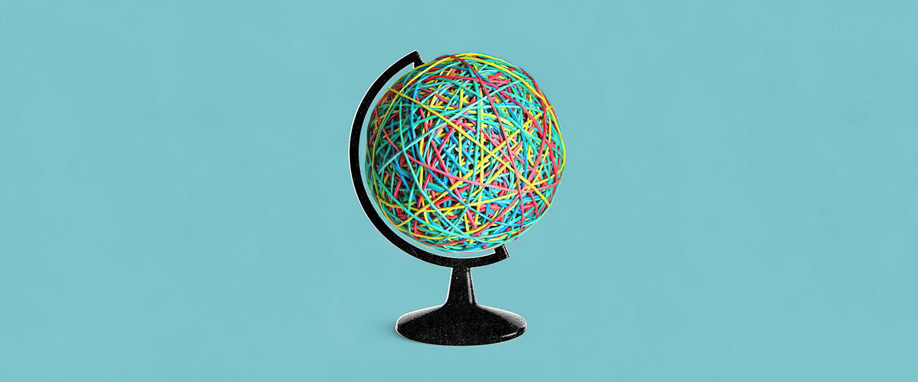 Globe made of rubber bands