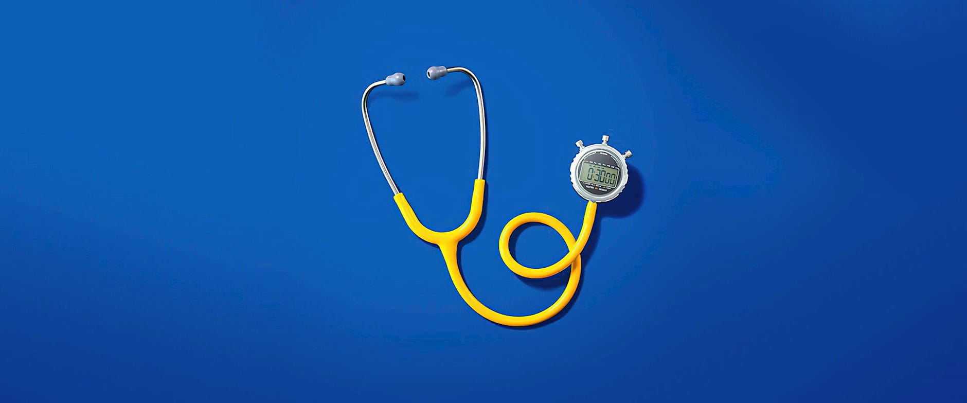 Stethoscope with a stopwatch on its end