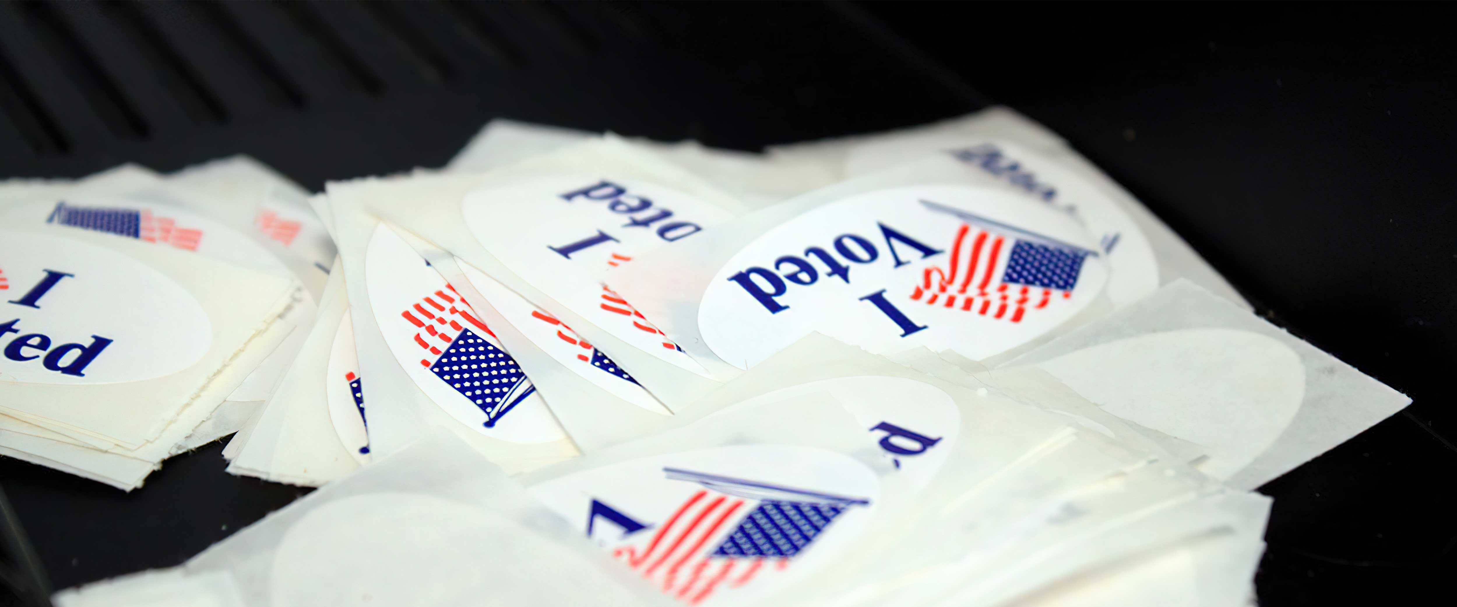 A stack of I voted stickers