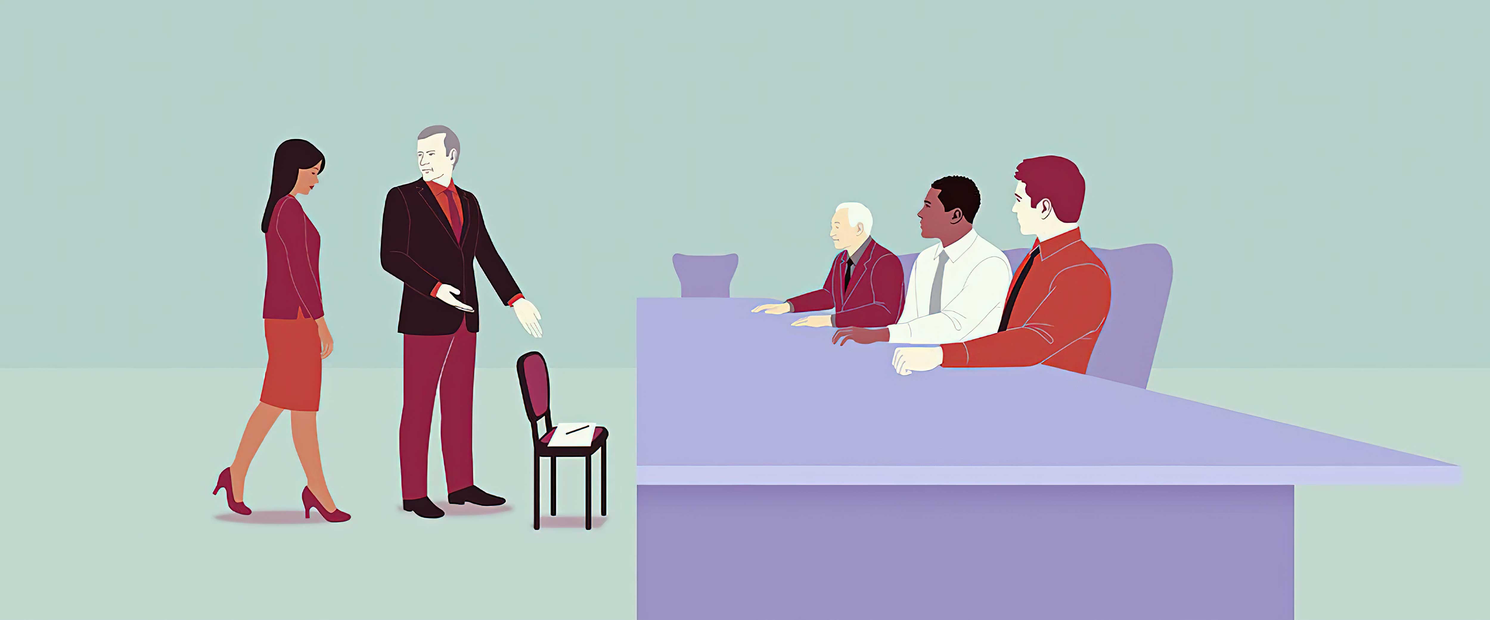 Business meeting with majority male participants looking at female participant