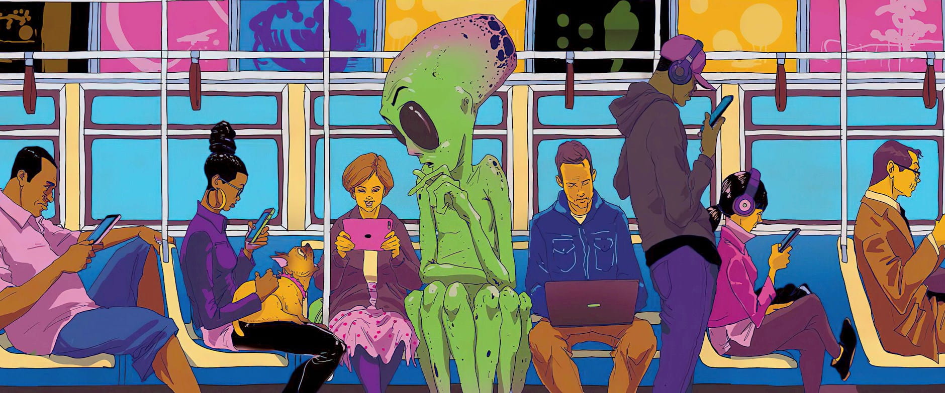 Alien on the subway
